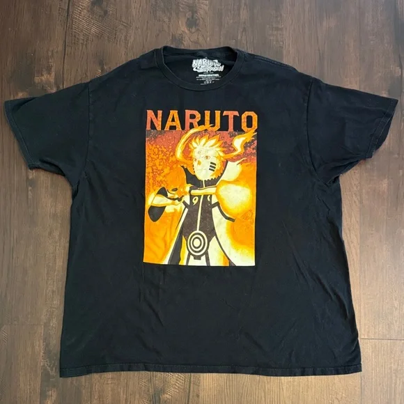 NARUTO SHIPPUDEN SIX PATHS SAGE MODE DOUBLE SIDED FIRE ICE GRAPHIC TEE - Picture 3 of 8